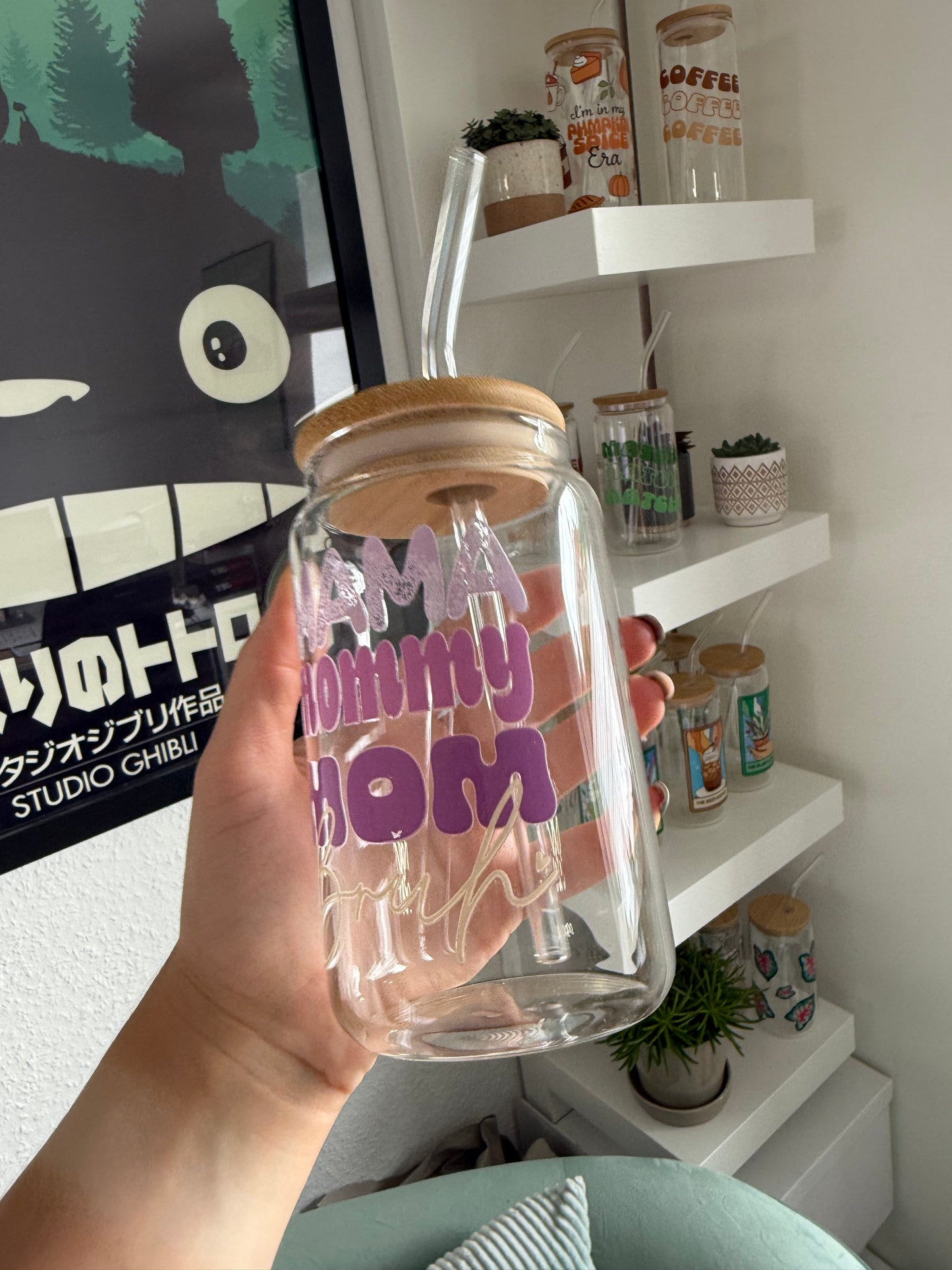 SALE Glass Cup "Mama Mommy…" 16oz