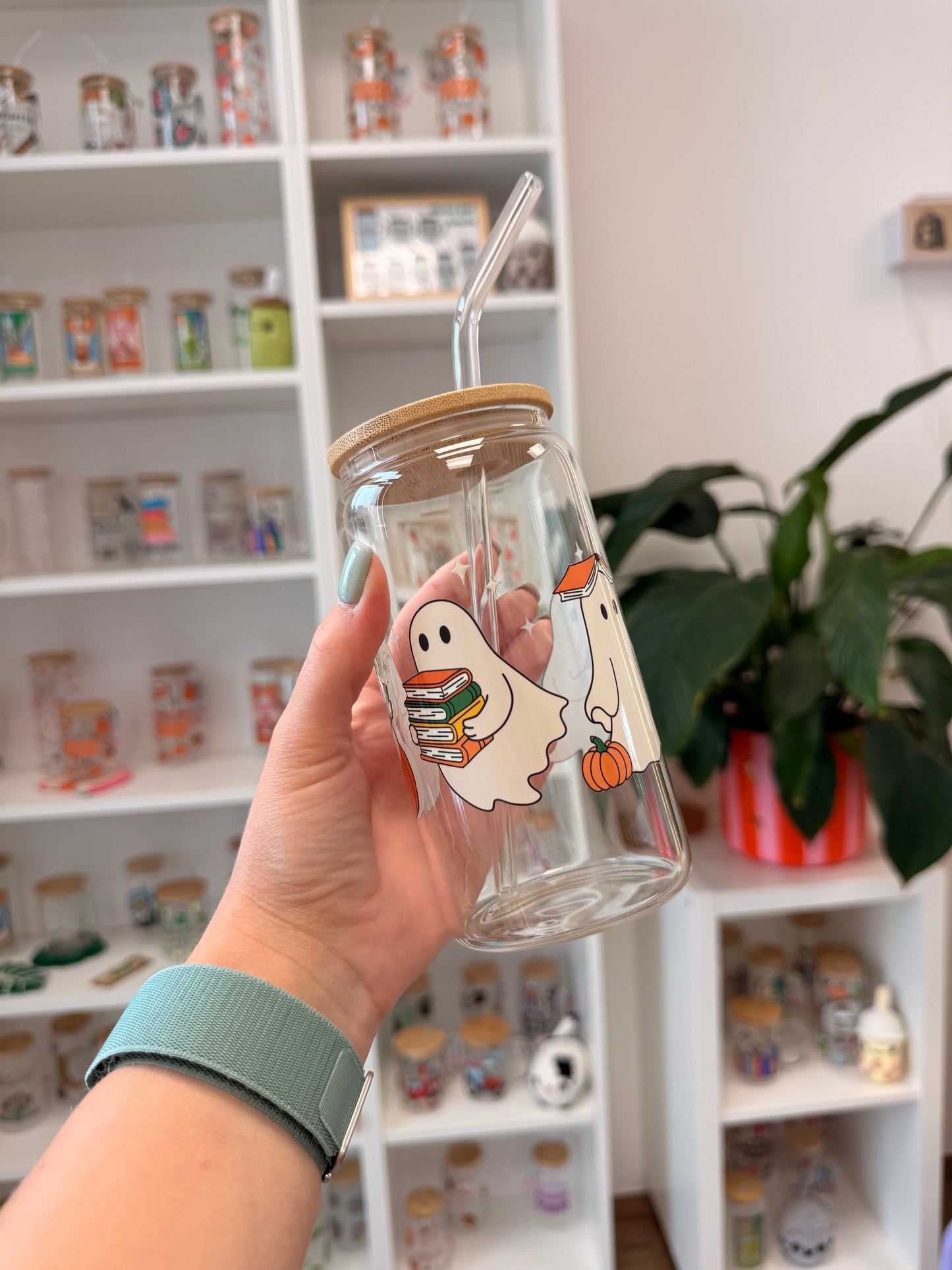 Glass Cup "Bookish Ghosts“ 16oz