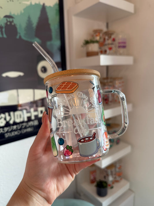 Glass Mug "Breakfast" 17oz