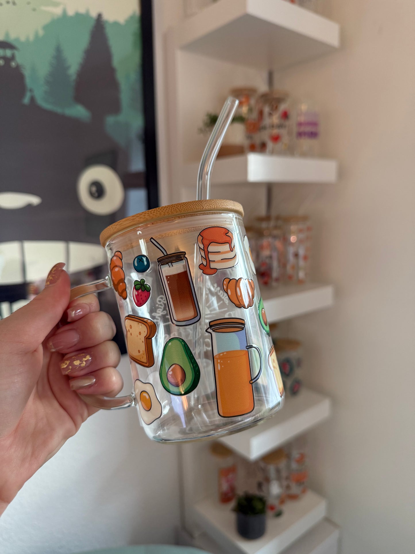 Glass Mug "Breakfast" 17oz