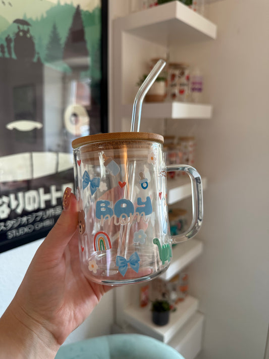 Glass Mug "Boymom" doppelwandig 15oz