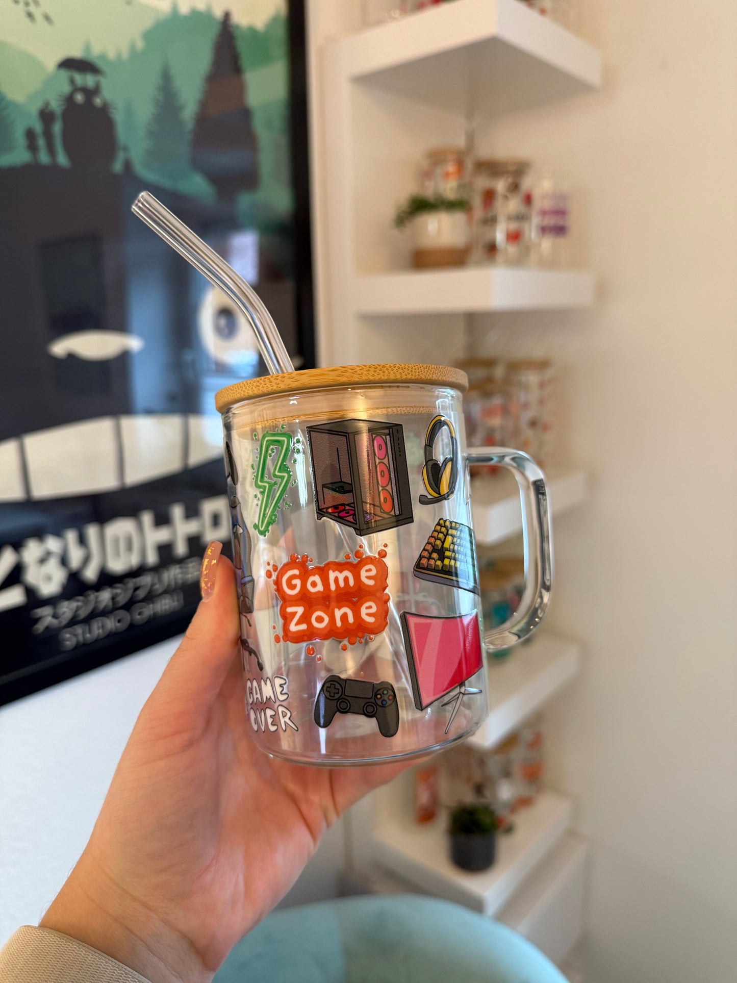 Glass Mug "Gaming" 17oz