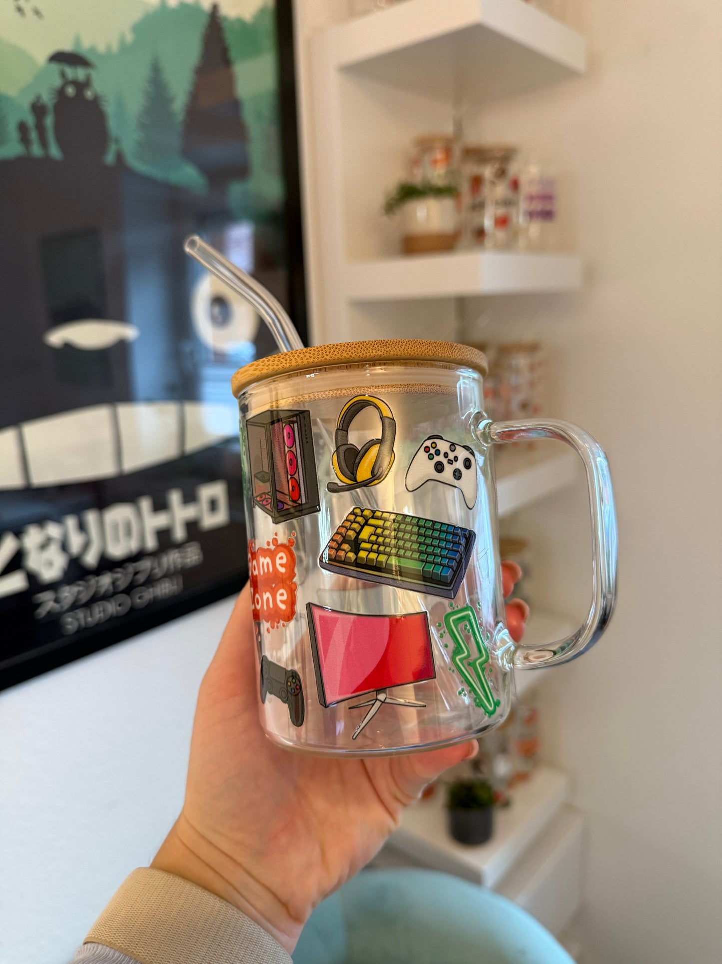 Glass Mug "Gaming" 17oz