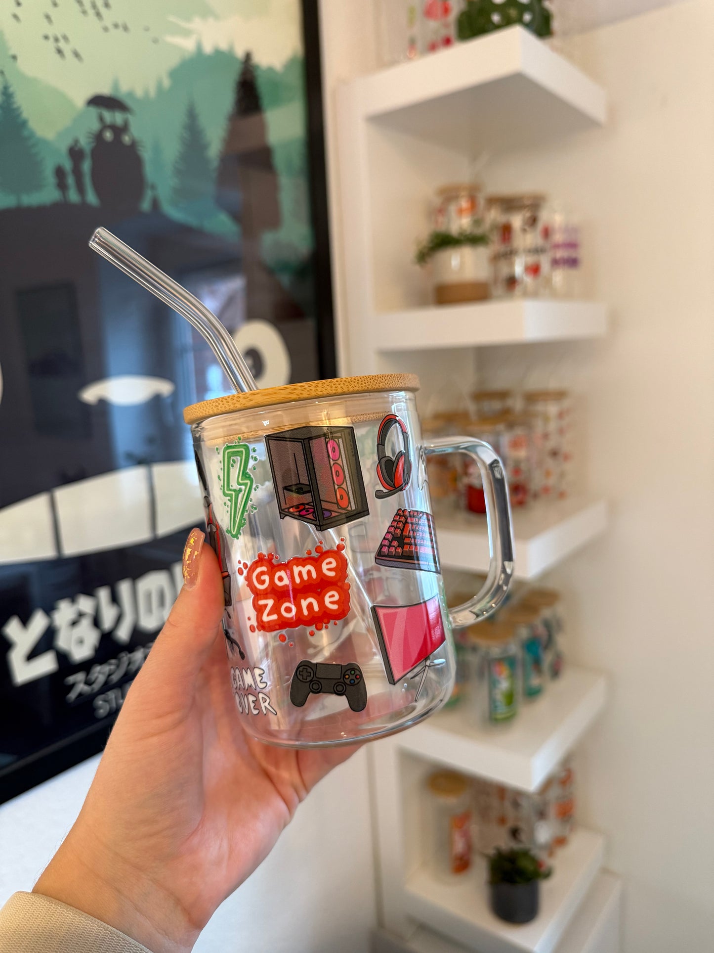 Glass Mug "Gaming" 17oz