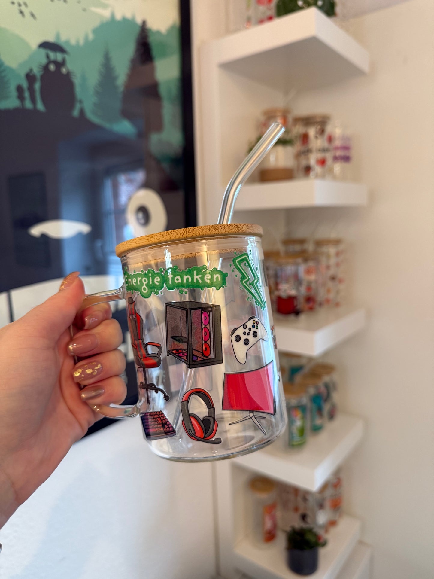 Glass Mug "Gaming" 17oz