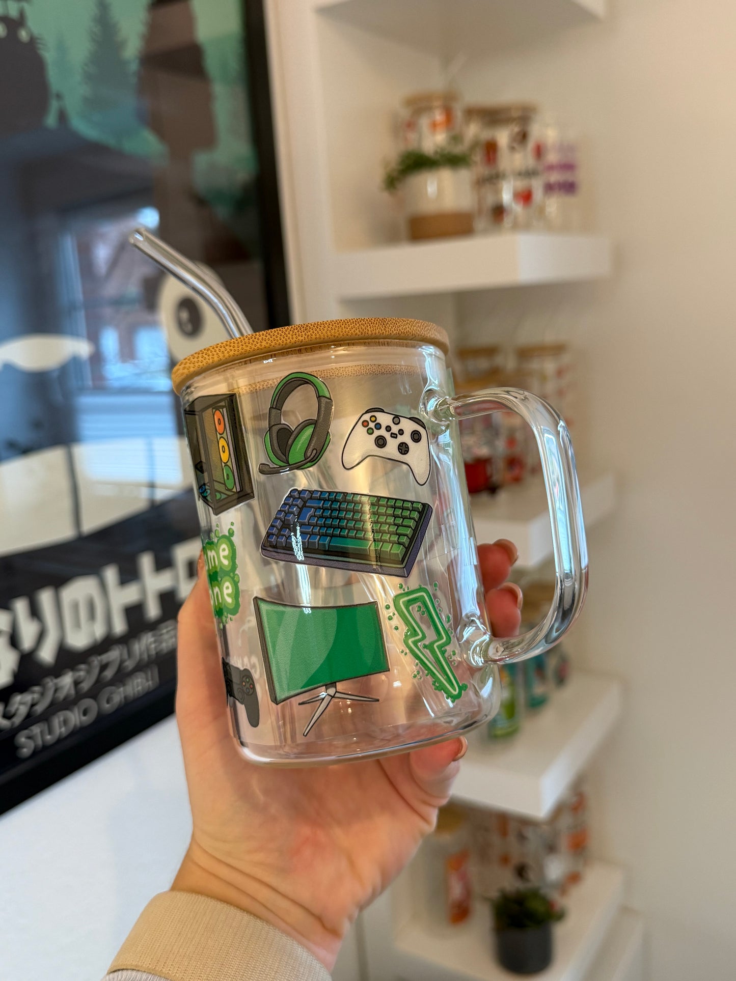 Glass Mug "Gaming" 17oz