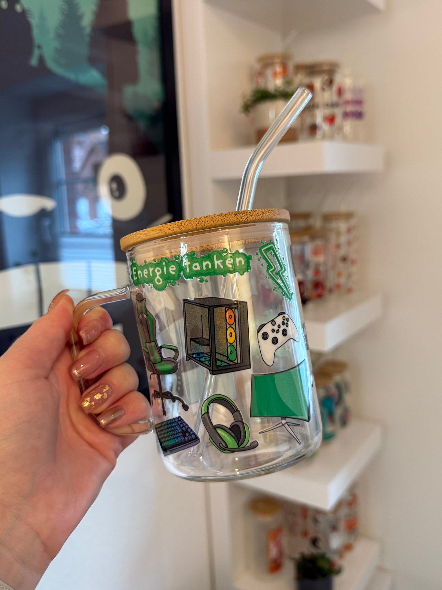 Glass Mug "Gaming" 17oz