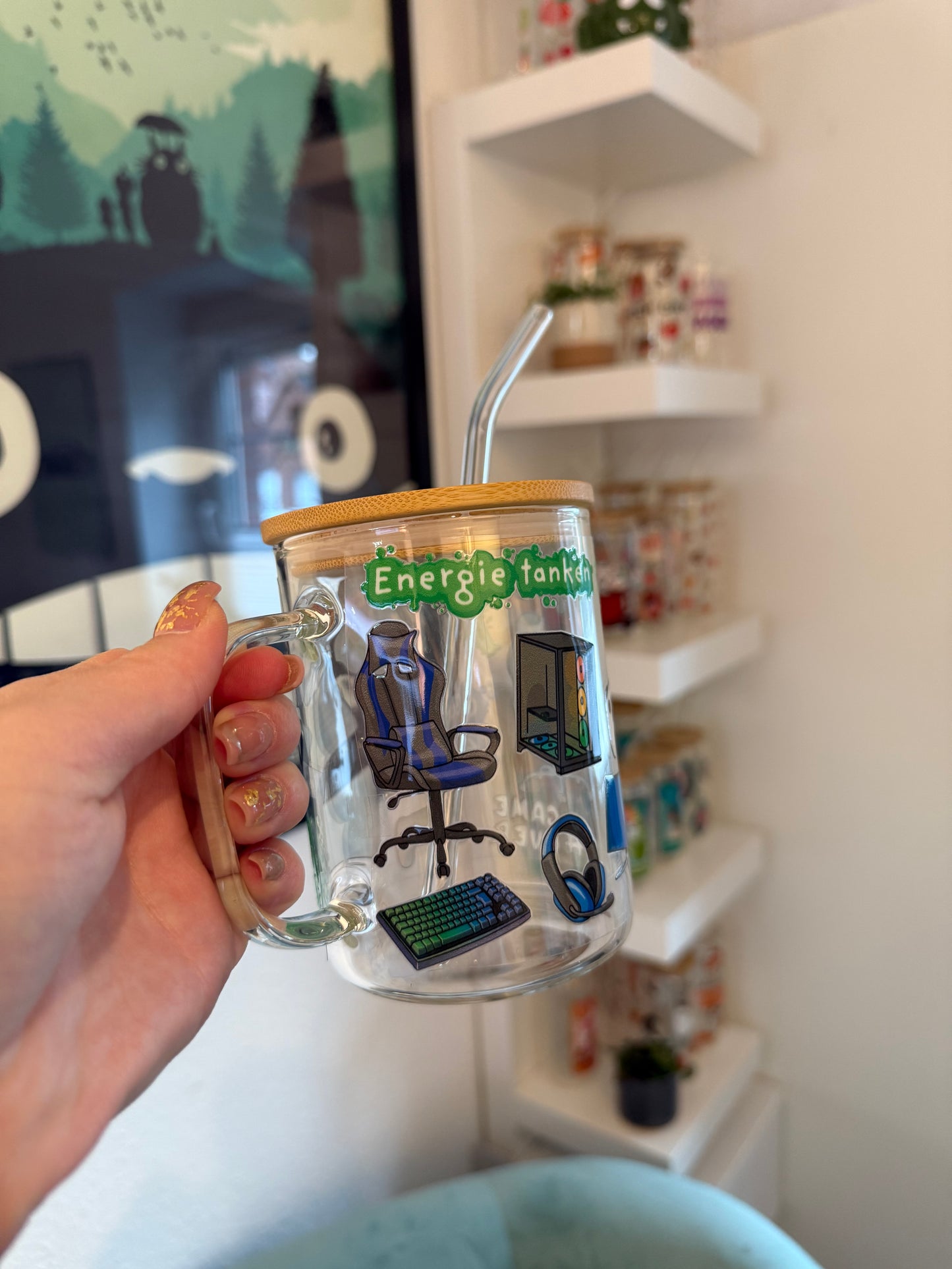 Glass Mug "Gaming" 17oz