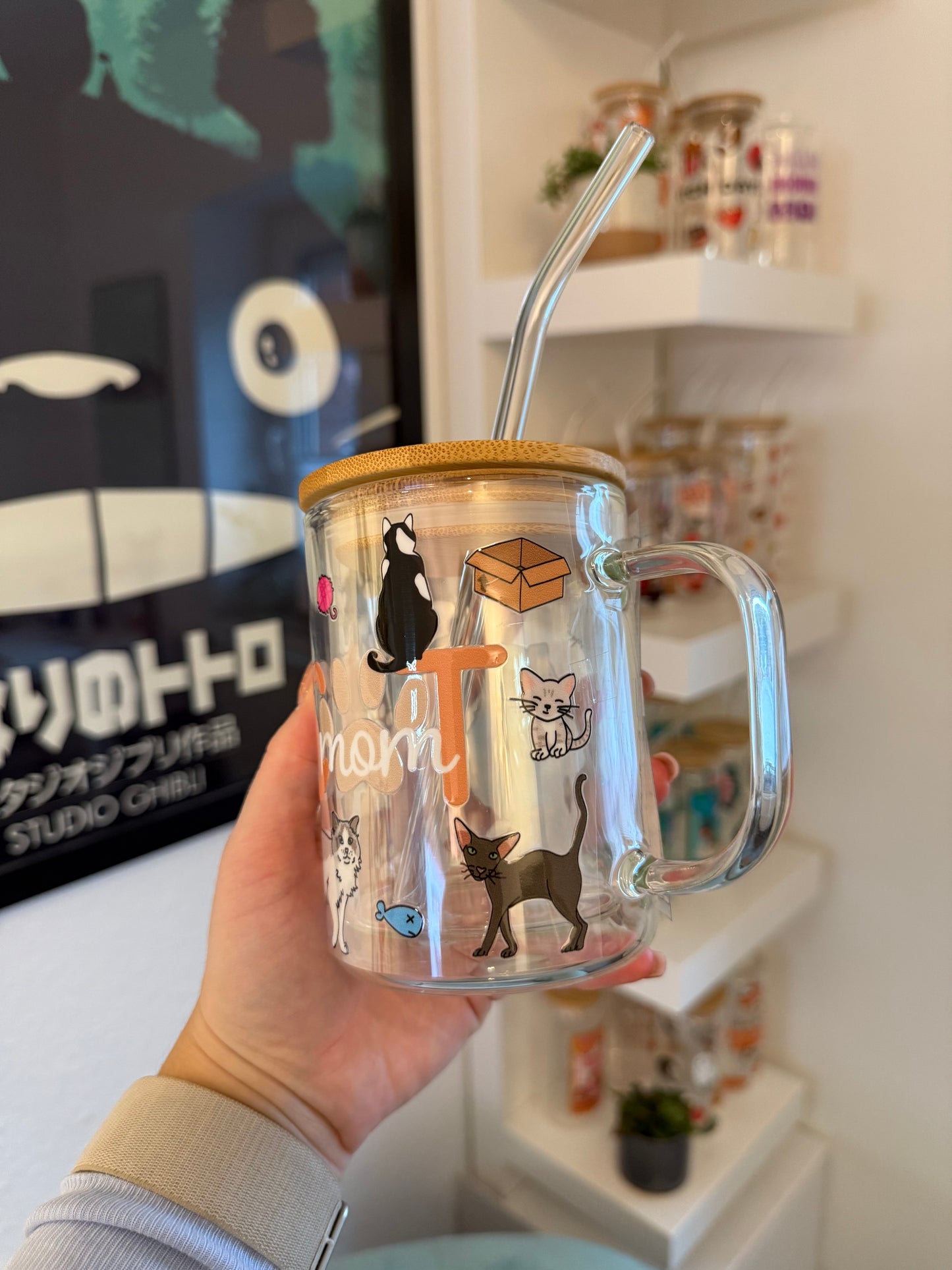 Glass Mug "Catmom“ doppelwandig 15oz