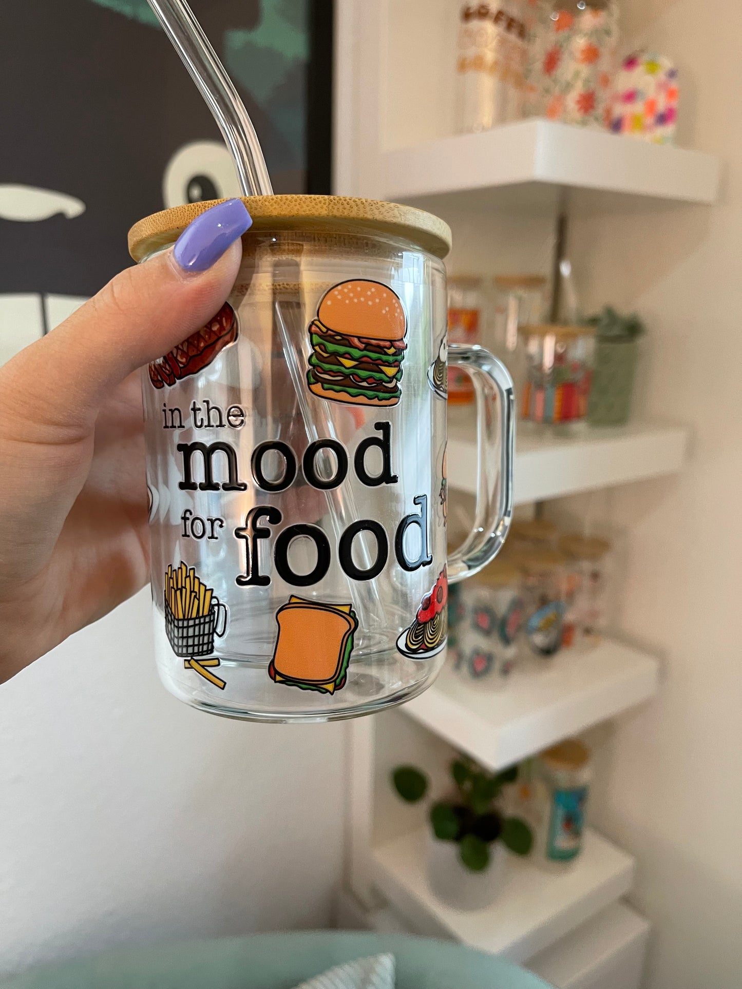 Glass Mug "Food" doppelwandig 15oz