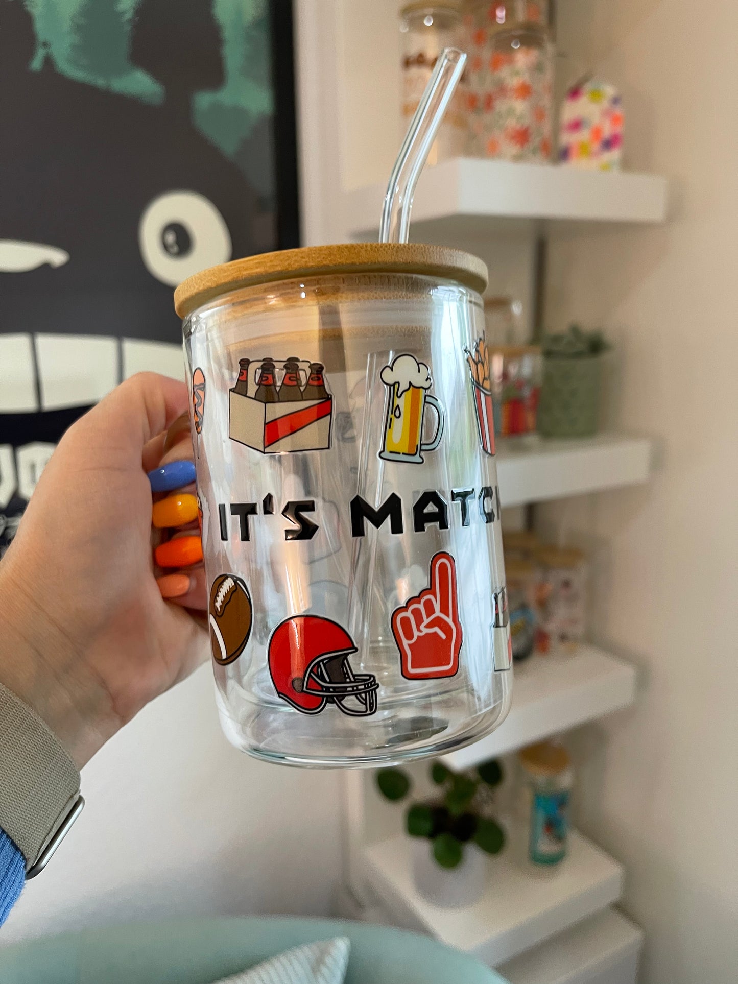 Glass Mug "It's Match Day“ doppelwandig 15oz