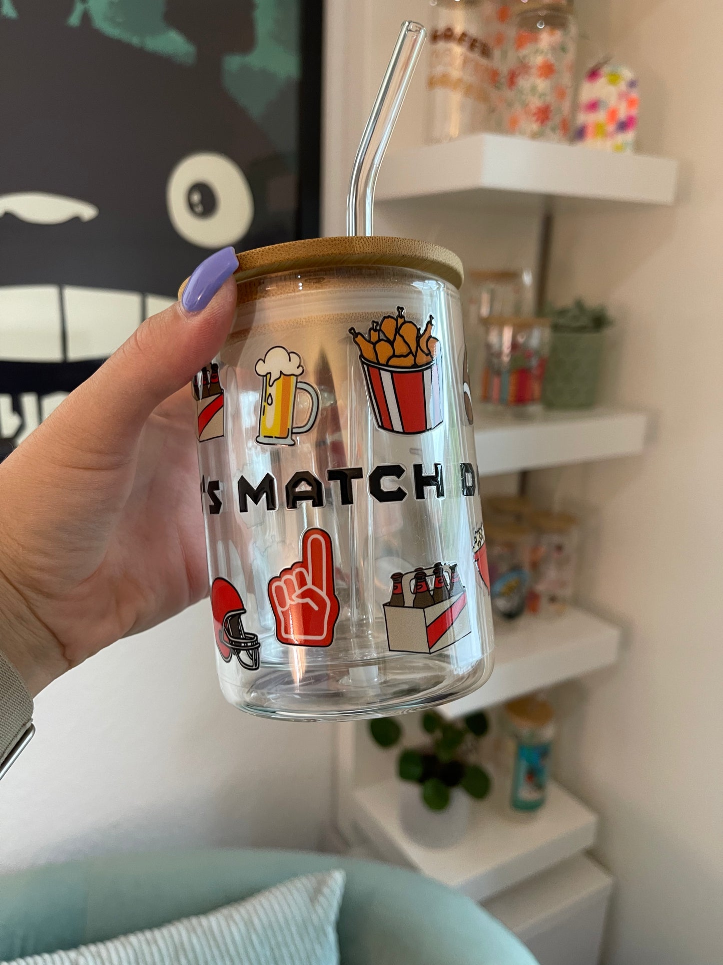 Glass Mug "It's Match Day“ doppelwandig 15oz