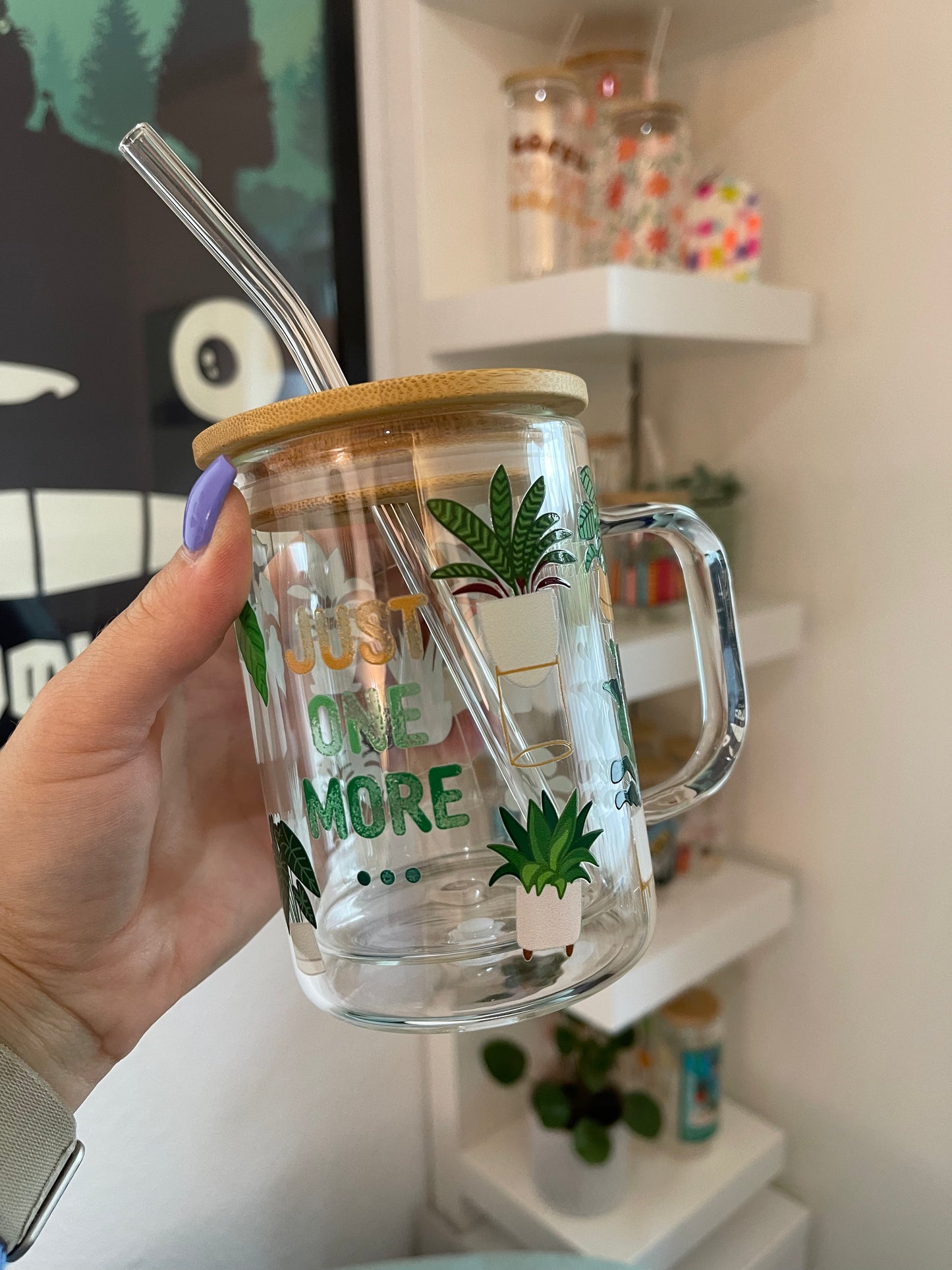 Glass Mug "Just one more plant“ doppelwandig 15oz