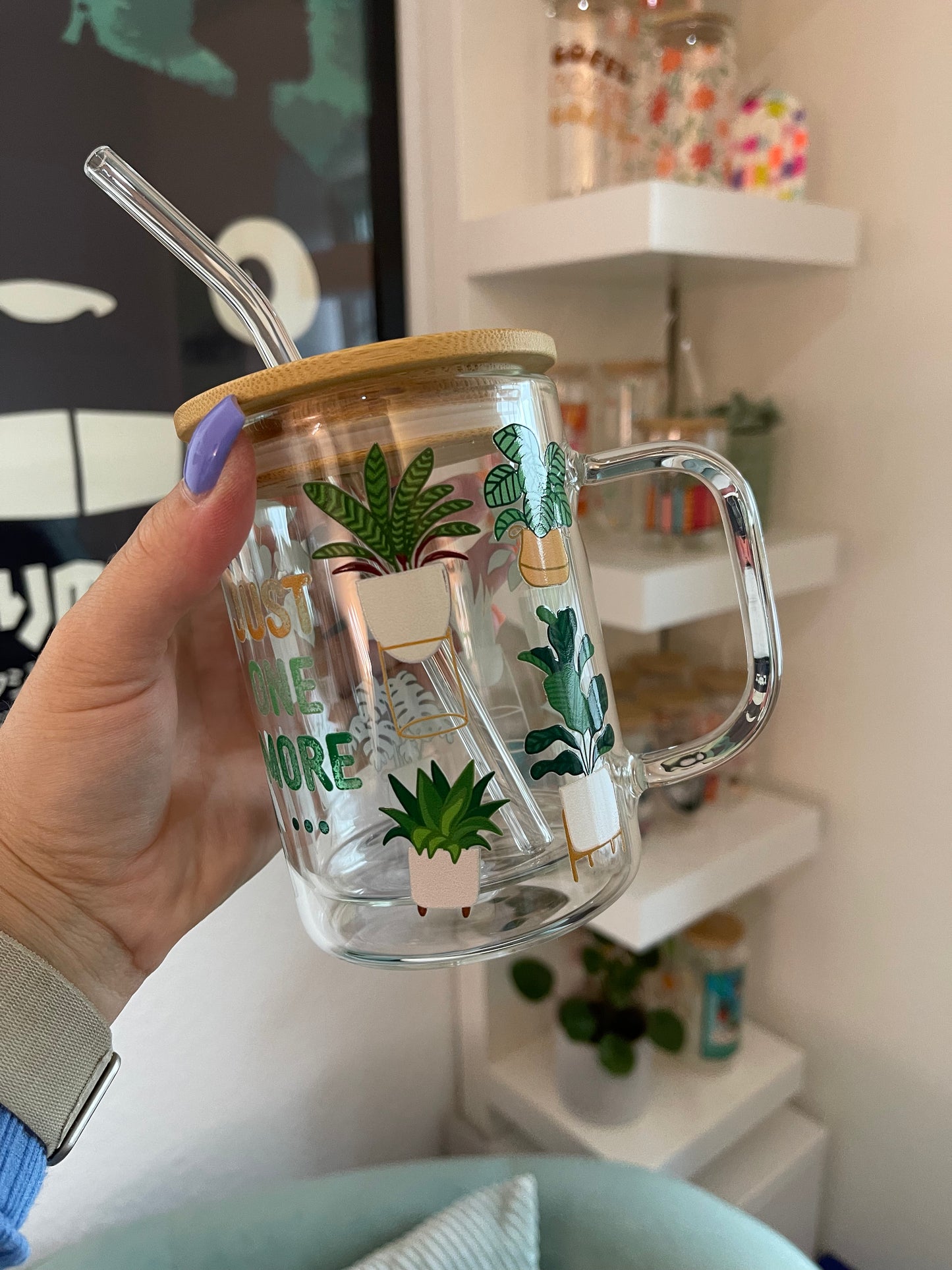 Glass Mug "Just one more plant“ doppelwandig 15oz