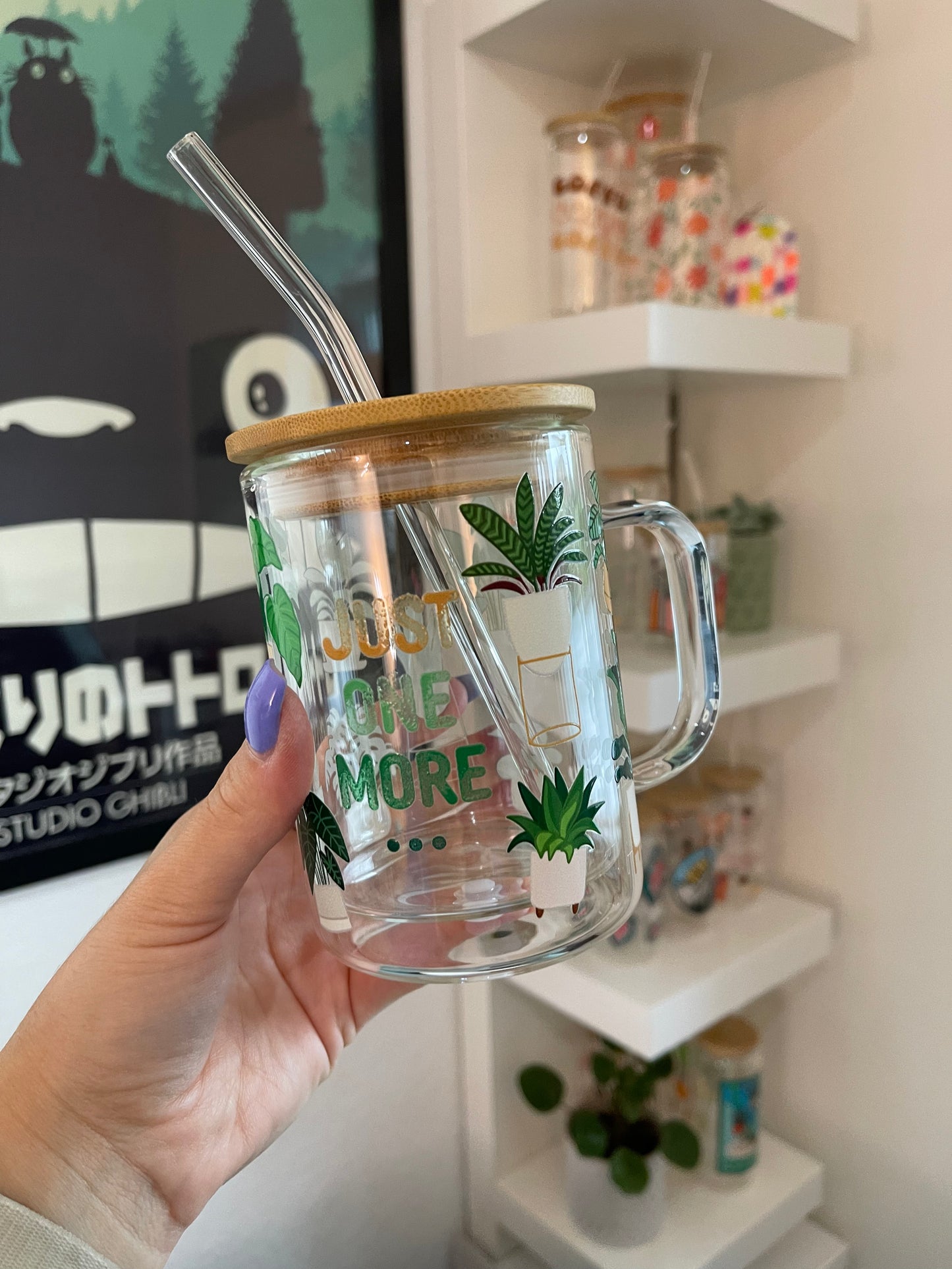 Glass Mug "Just one more plant“ doppelwandig 15oz