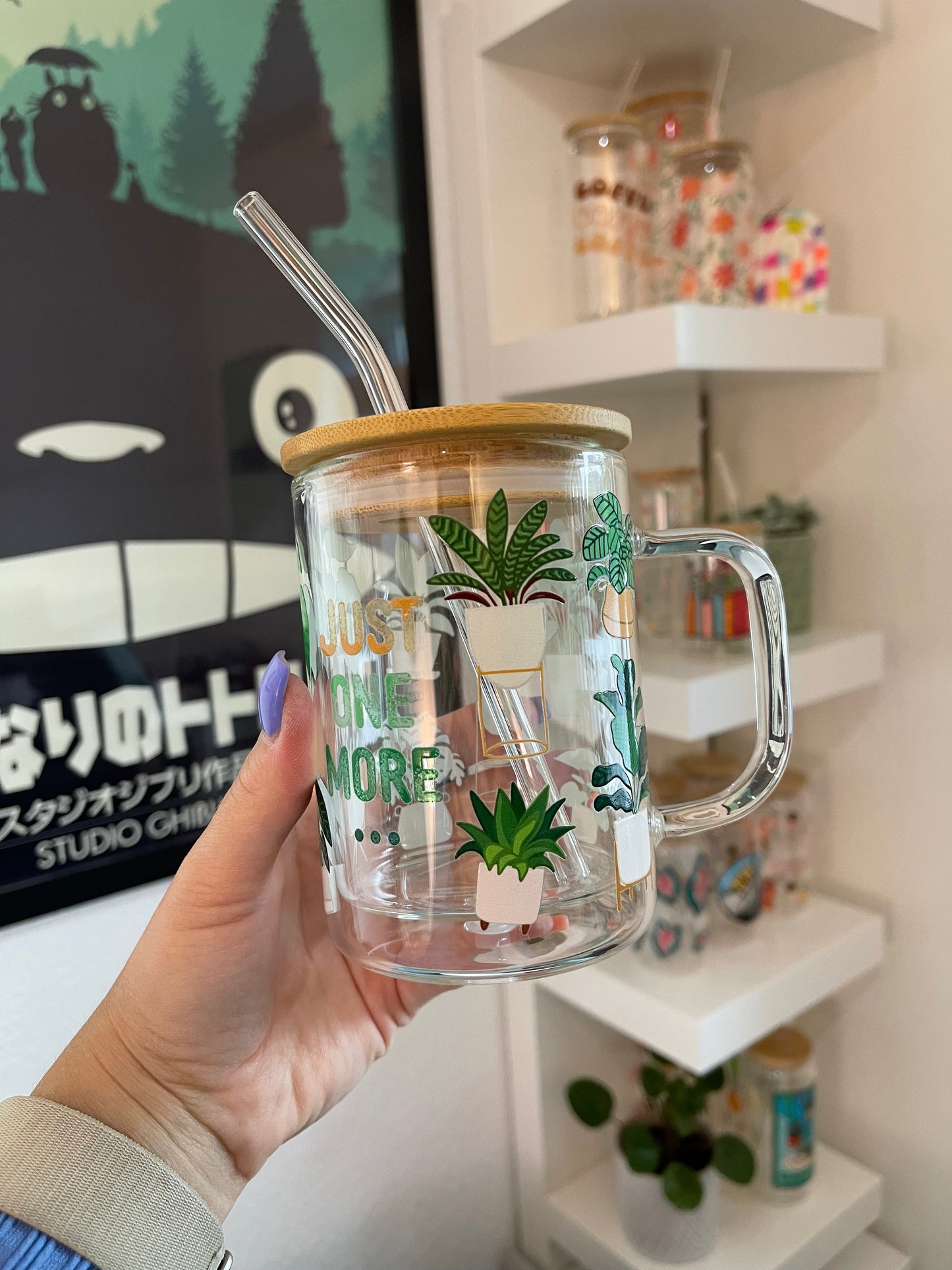 Glass Mug "Just one more plant“ doppelwandig 15oz