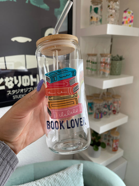 Glass Cup "Book lover“ 22oz