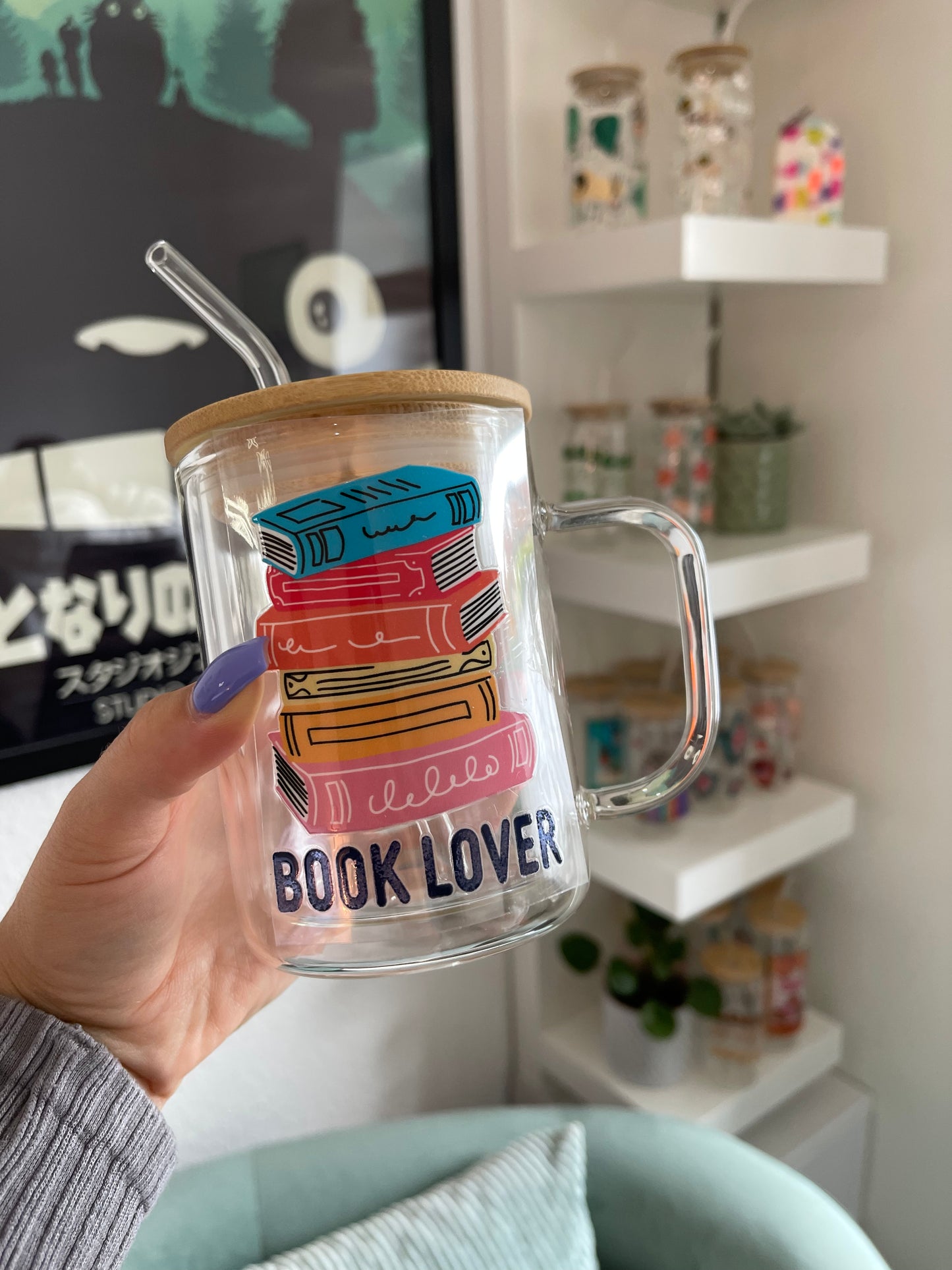 Glass Mug "Book lover“ doppelwandig 15oz