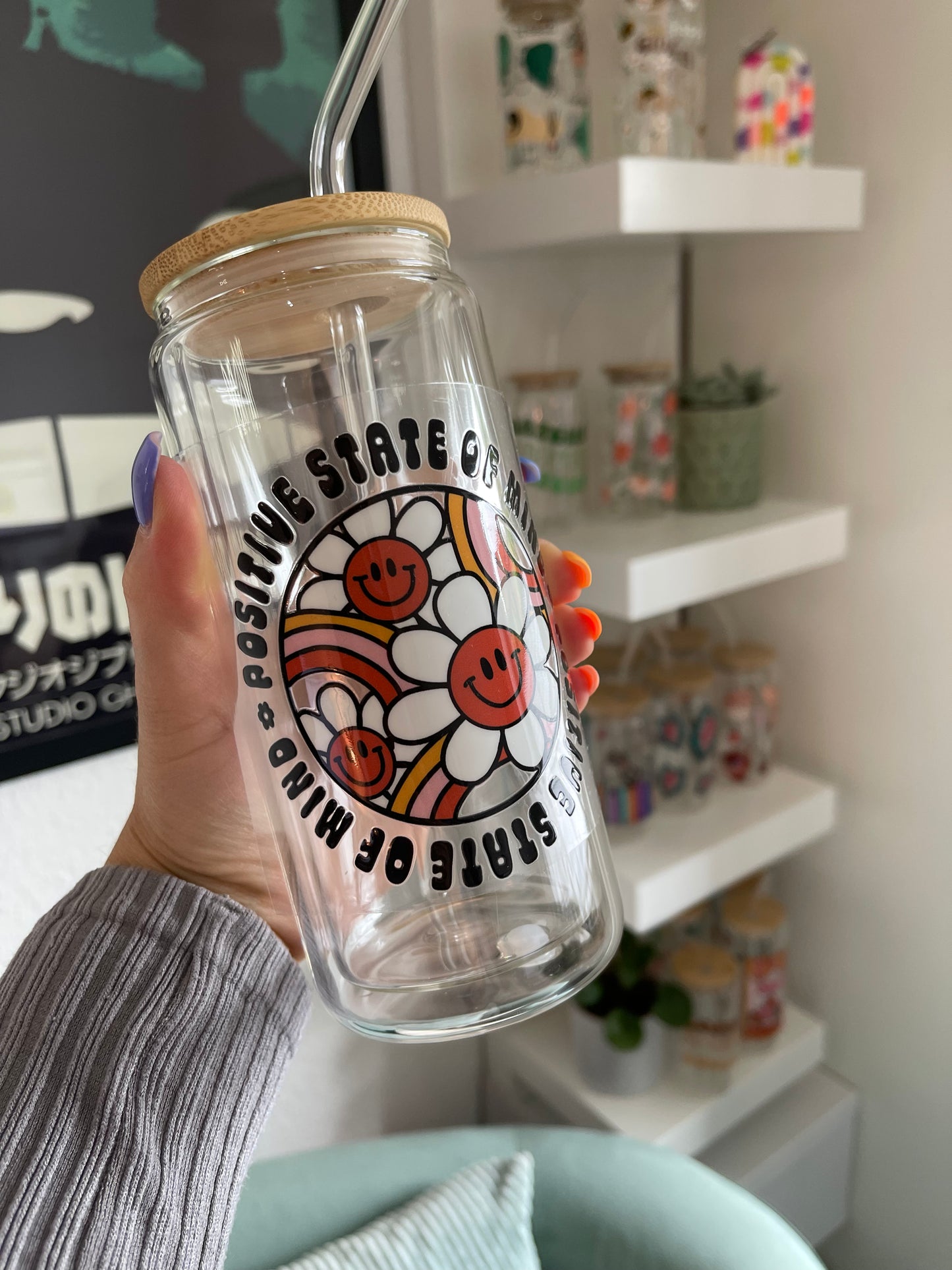 Glass Cup "Positiv Mind“ doppelwandig 16oz