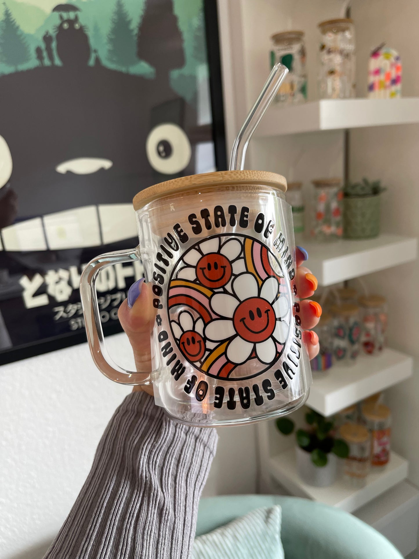 Glass Mug "Positiv Mind“ doppelwandig 15oz