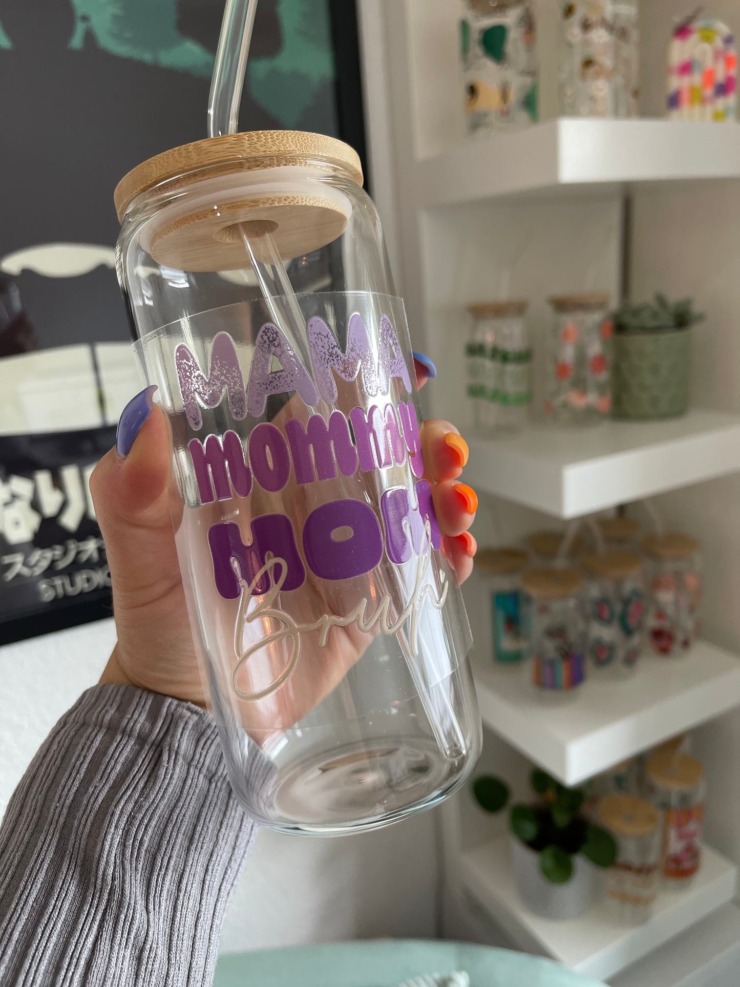 Glass Cup "Mama Mommy…" 22oz