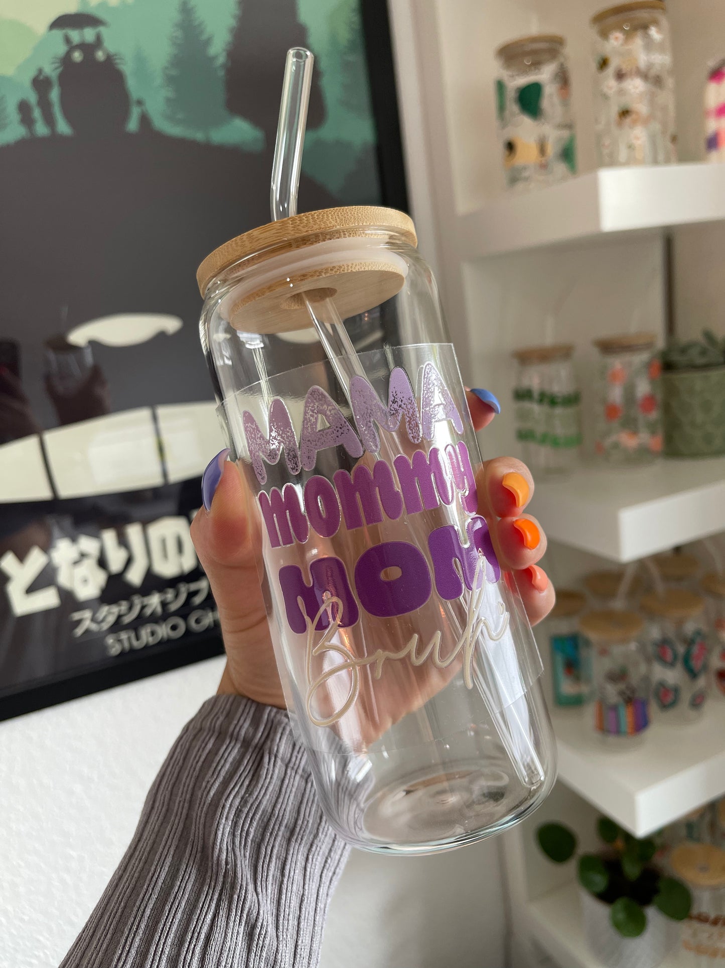 Glass Cup "Mama Mommy…" 22oz