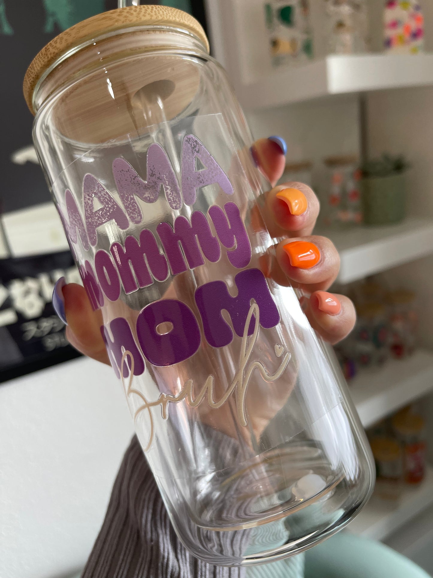 Glass Cup "Mama Mommy…" double-walled 16oz