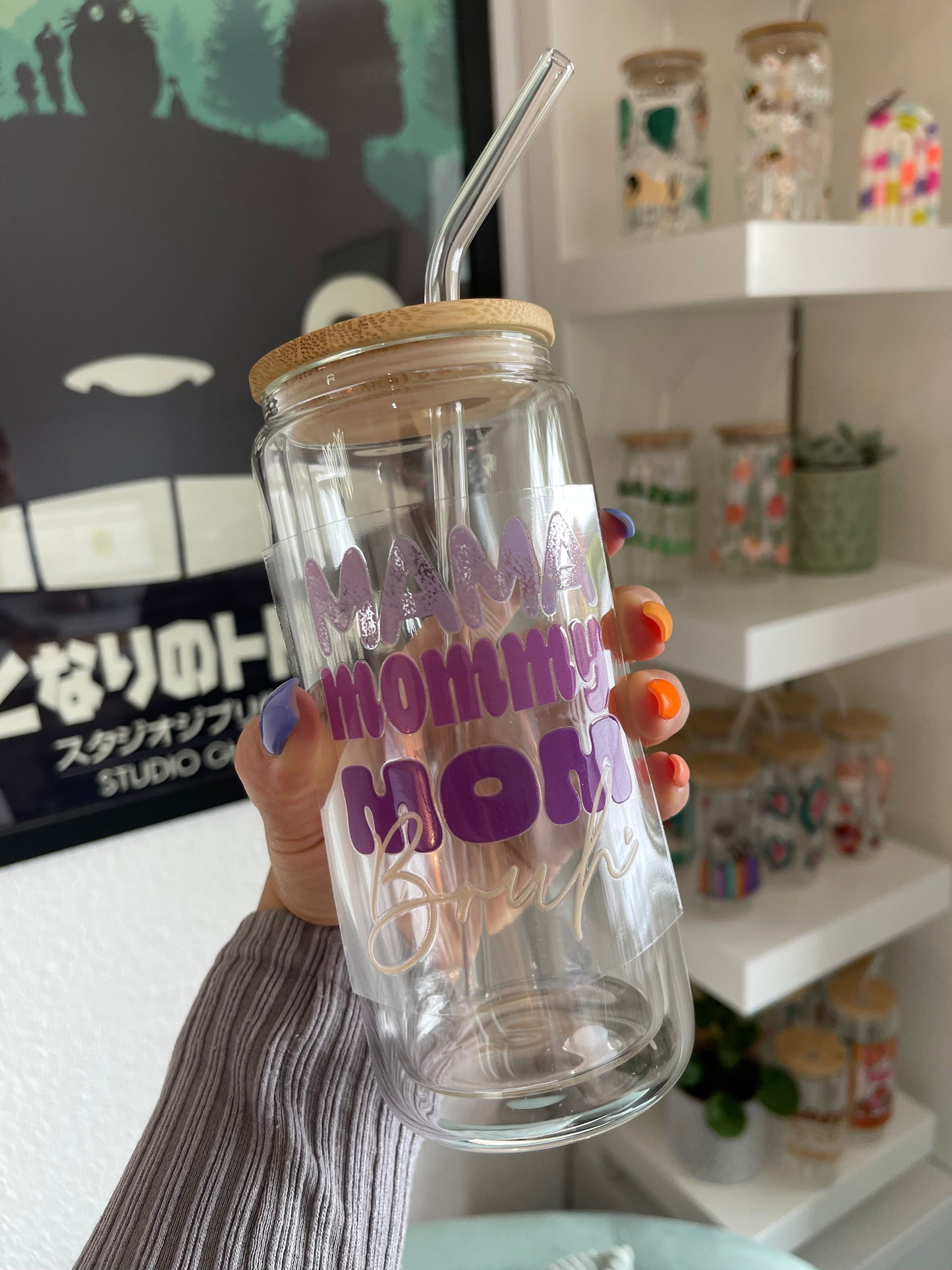 Glass Cup "Mama Mommy…" double-walled 16oz