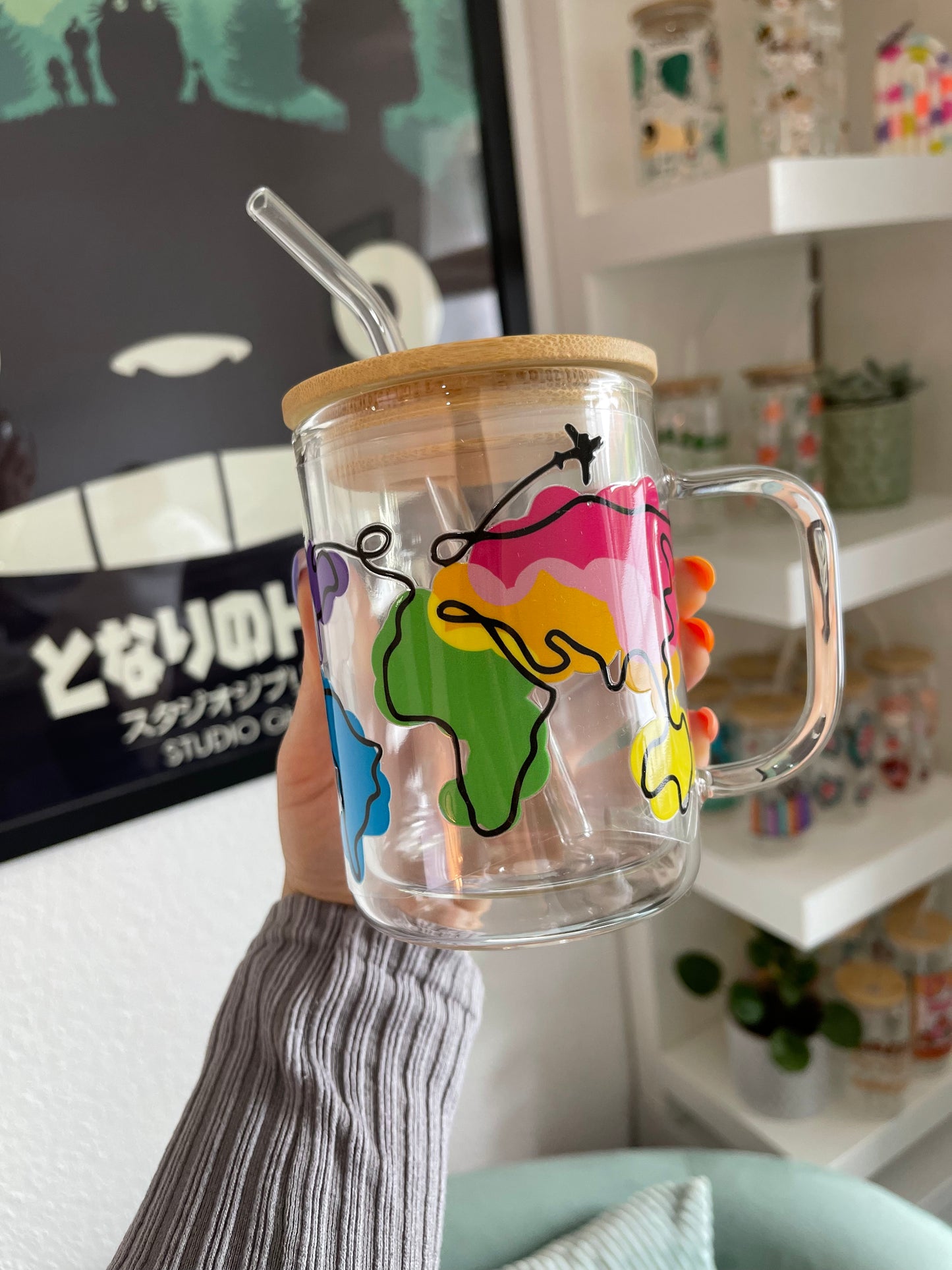 Glass Mug "Coloured World“ doppelwandig 15oz