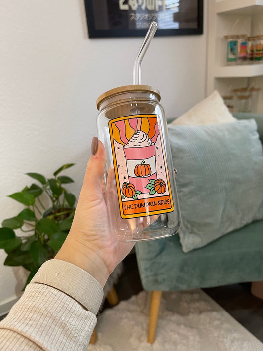 Glass Cup "Pumpkin Spice“ 16oz