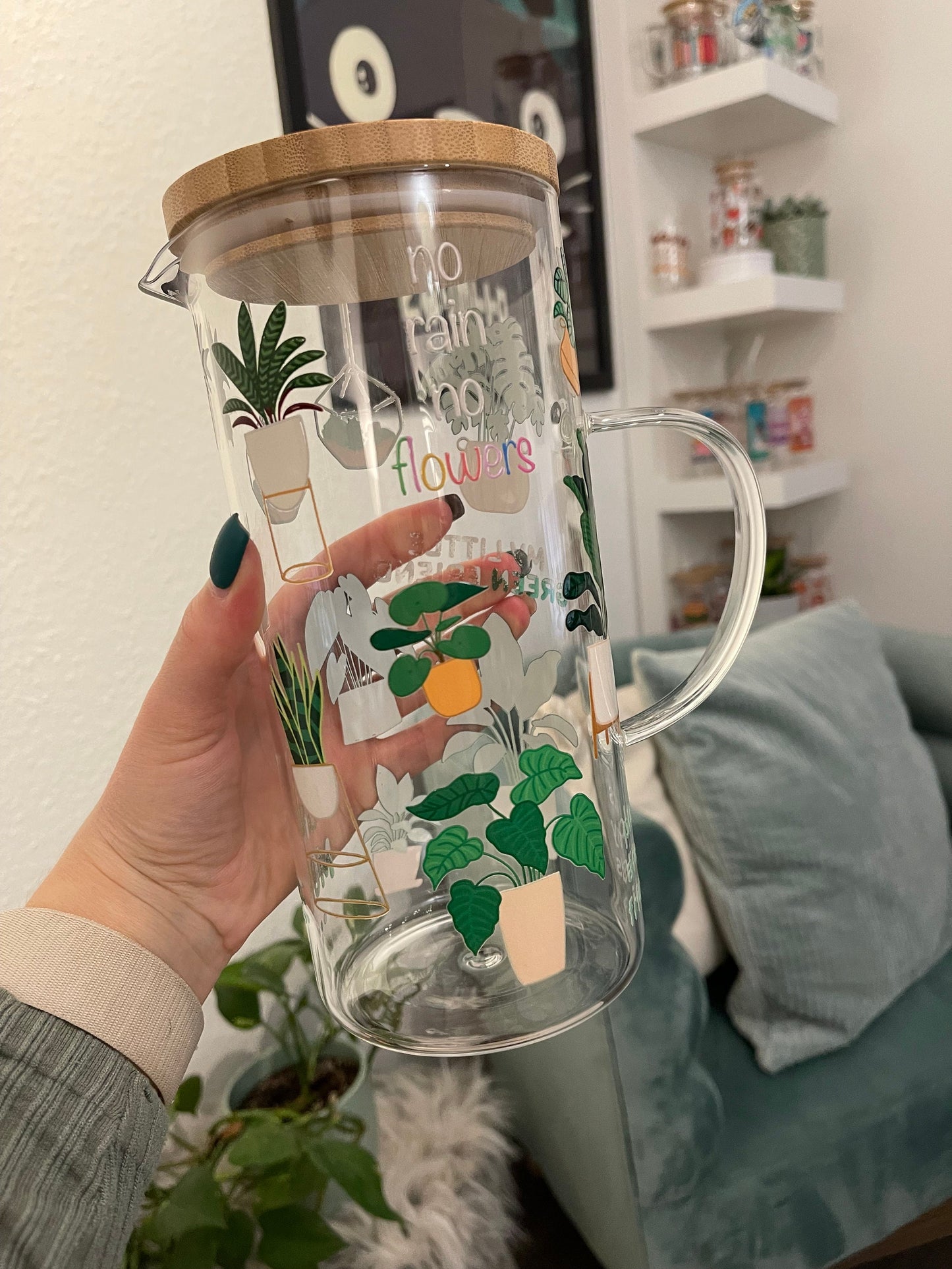 Glass Jug "Plants" 1,25l