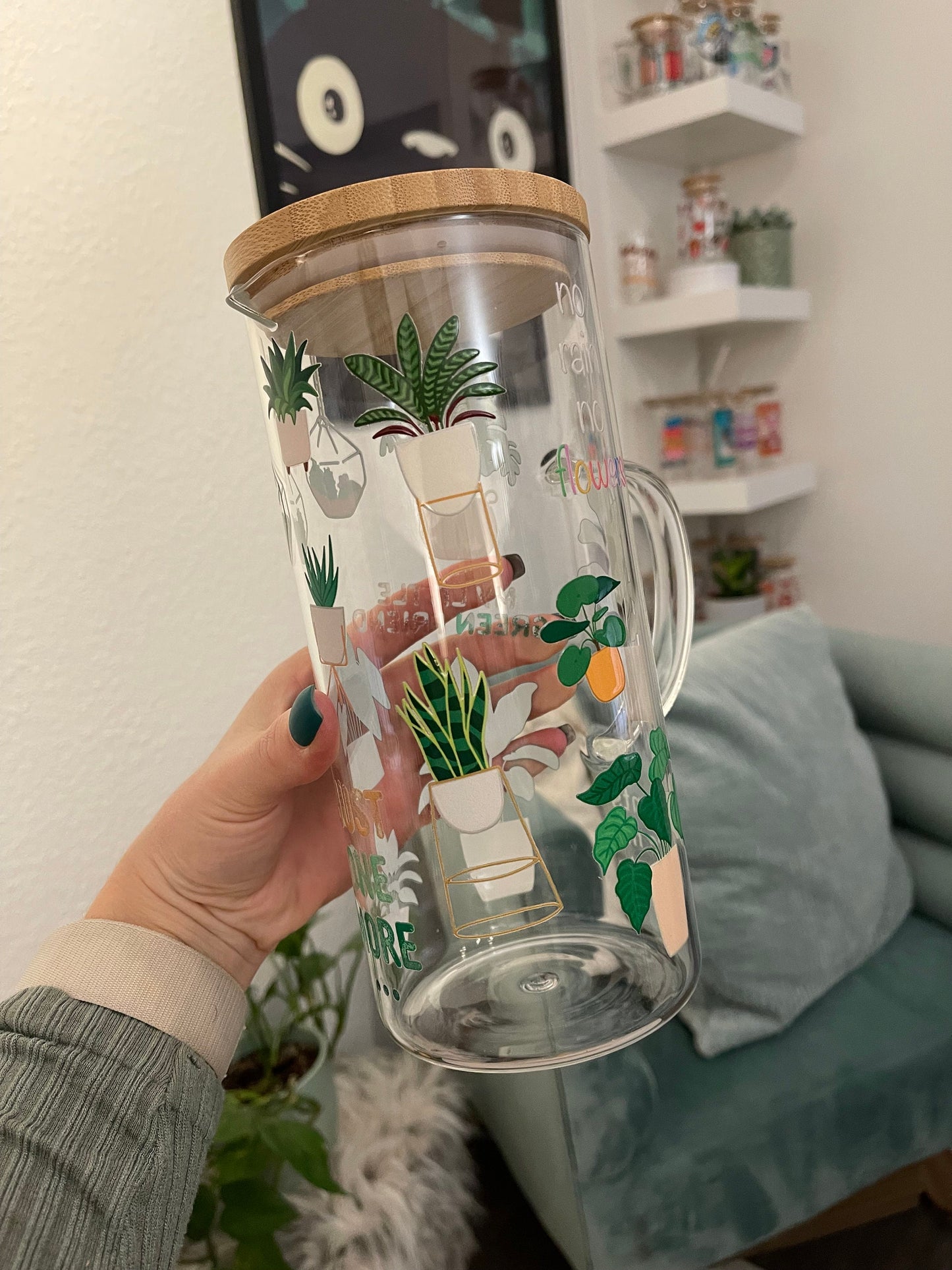 Glass Jug "Plants" 1,25l