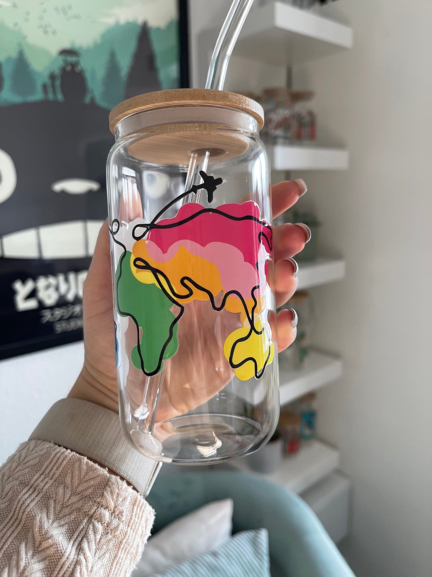 Glass Cup "Coloured World“ 16oz